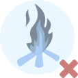 In Erholungsgebieten ohne Grill ist die Verwendung von Feuer verboten.